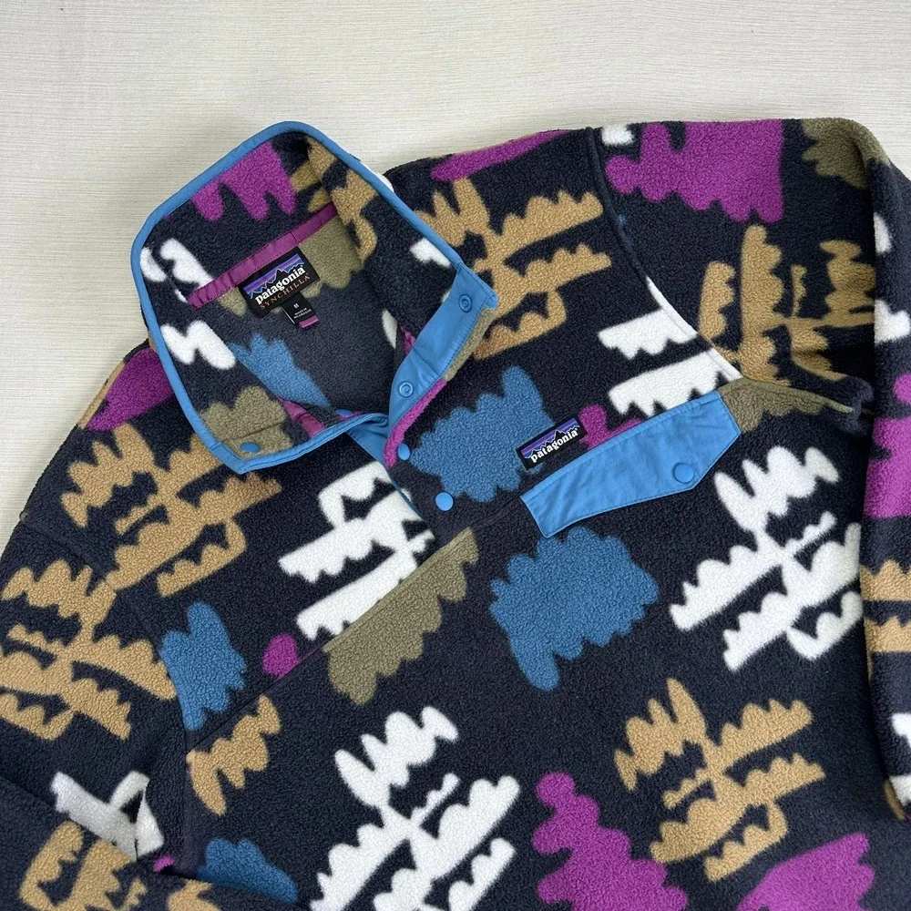 Patagonia Synchilla Snap-T Fleece Pullover Mens Medium Vtg Fungi Clouds Jacket